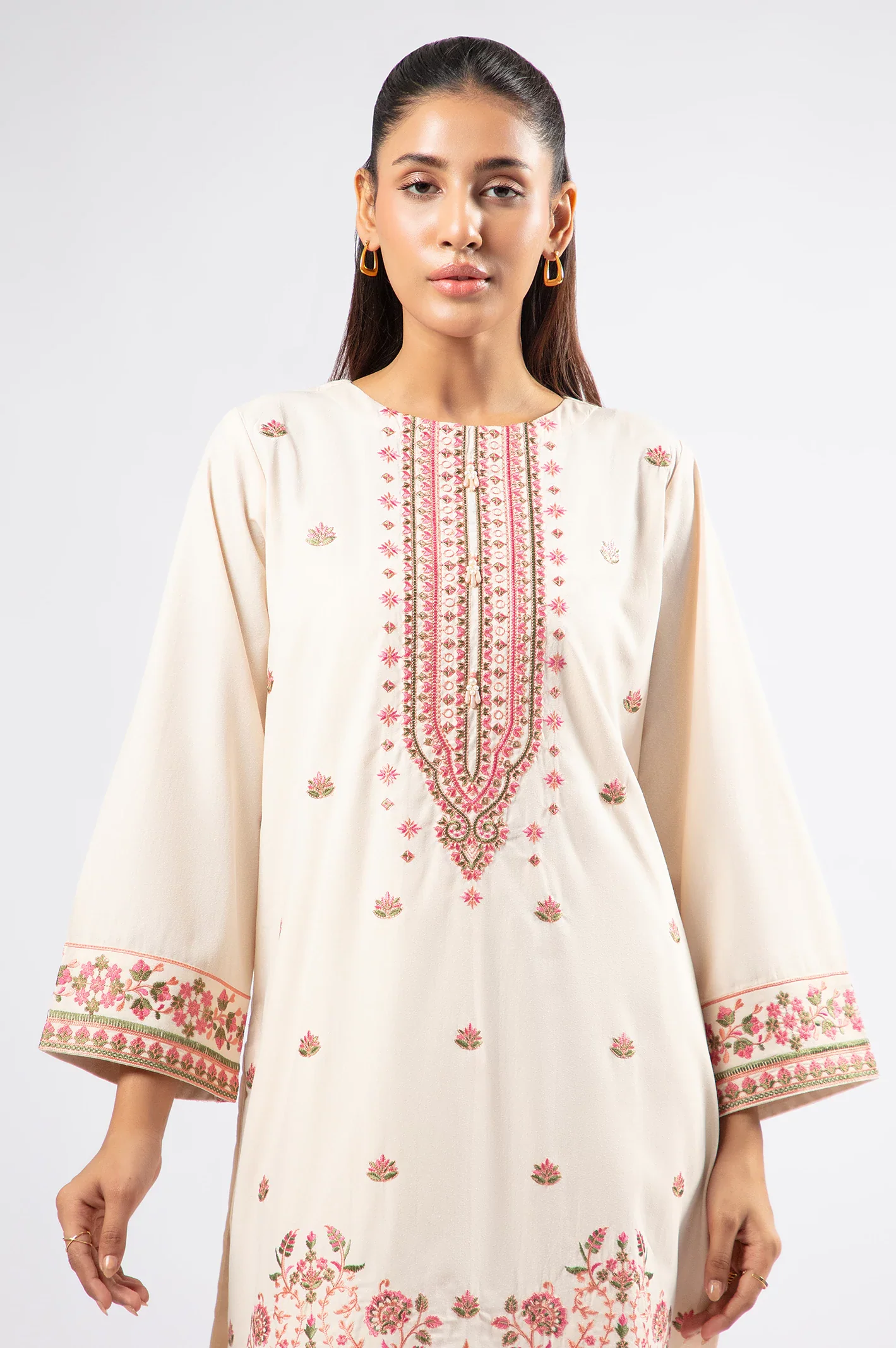 Beige Embroidered 2PC - Image 2