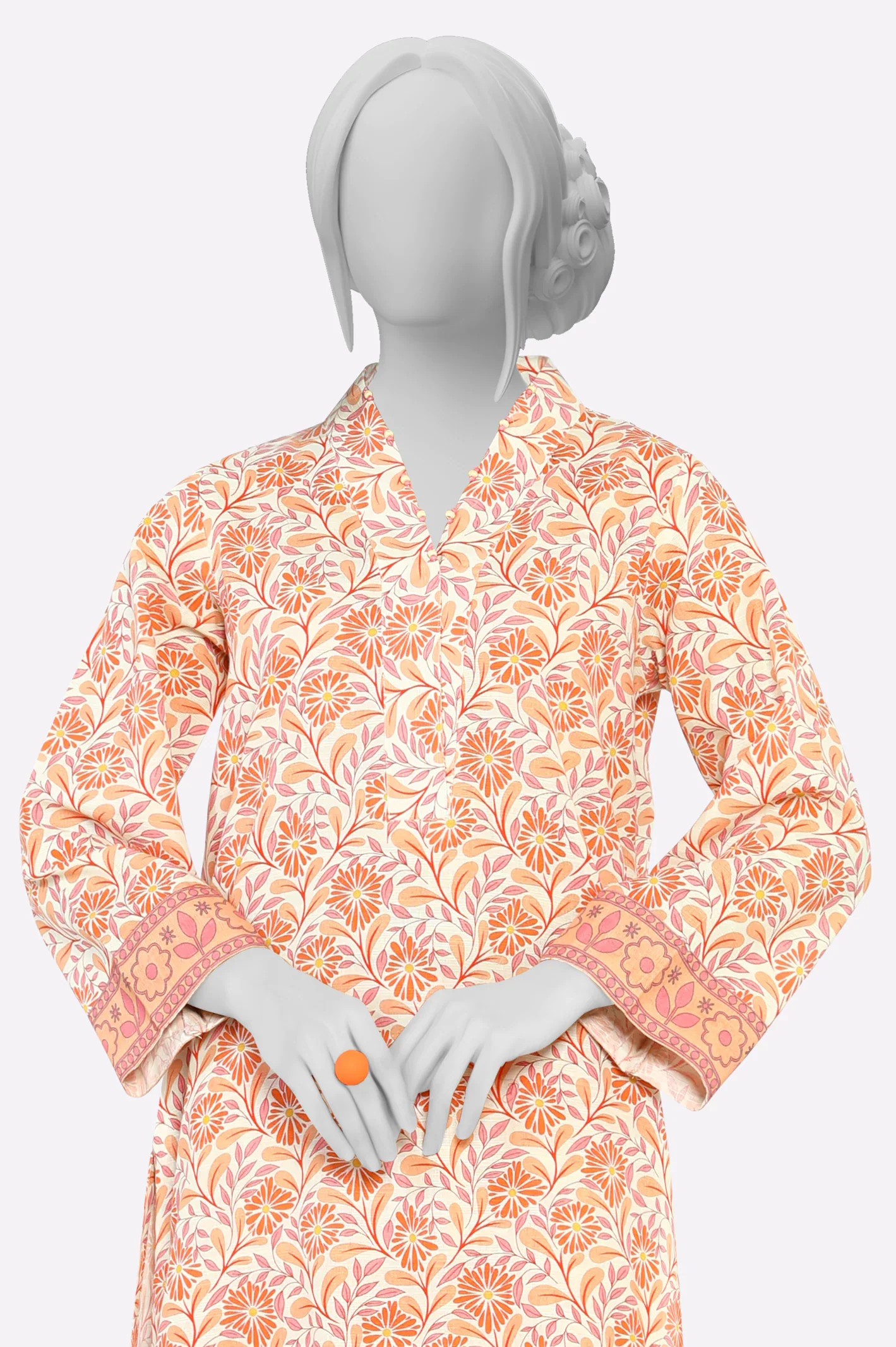 Orange Printed 2PC - Image 2