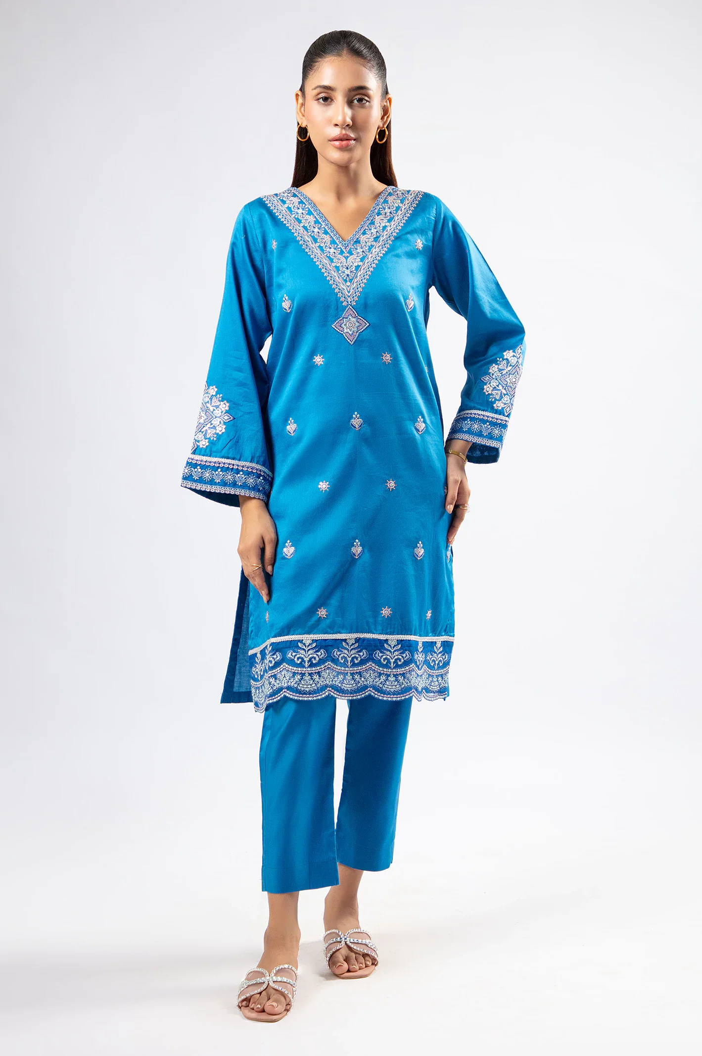 Blue Embroidered 2PC - Image 3
