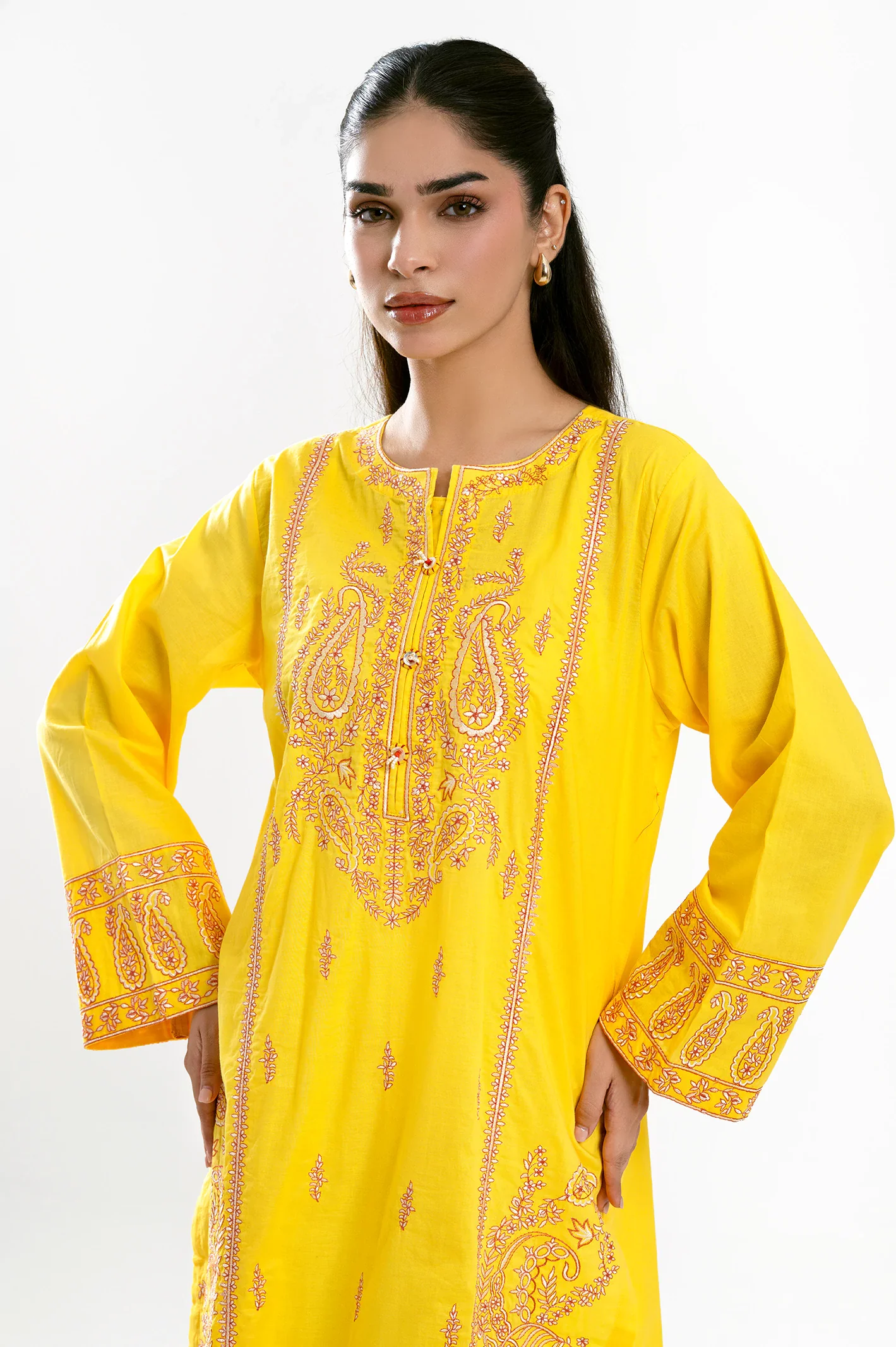 Yellow Embroidered 2PC - Image 2