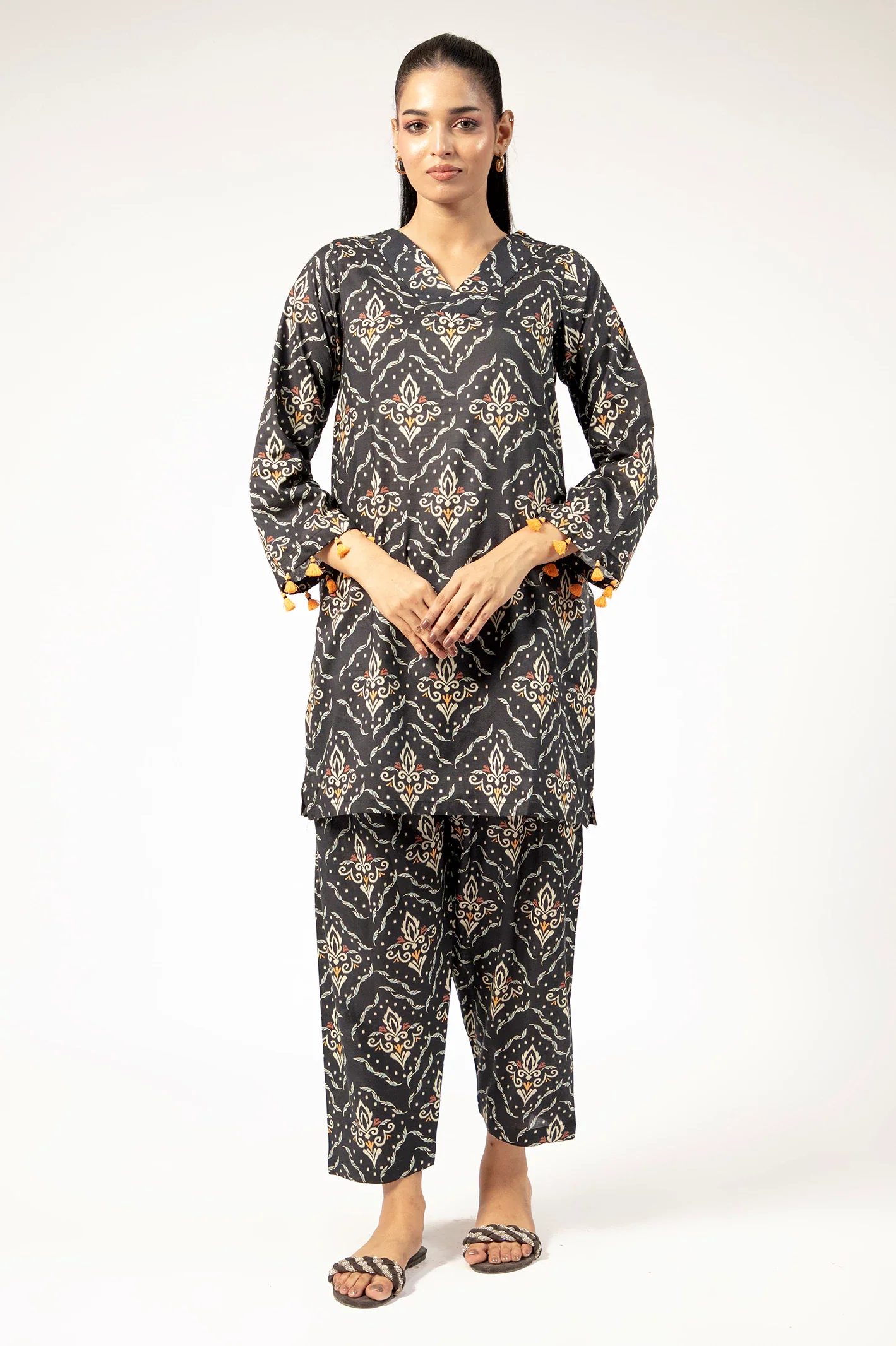 Black Printed 2PC