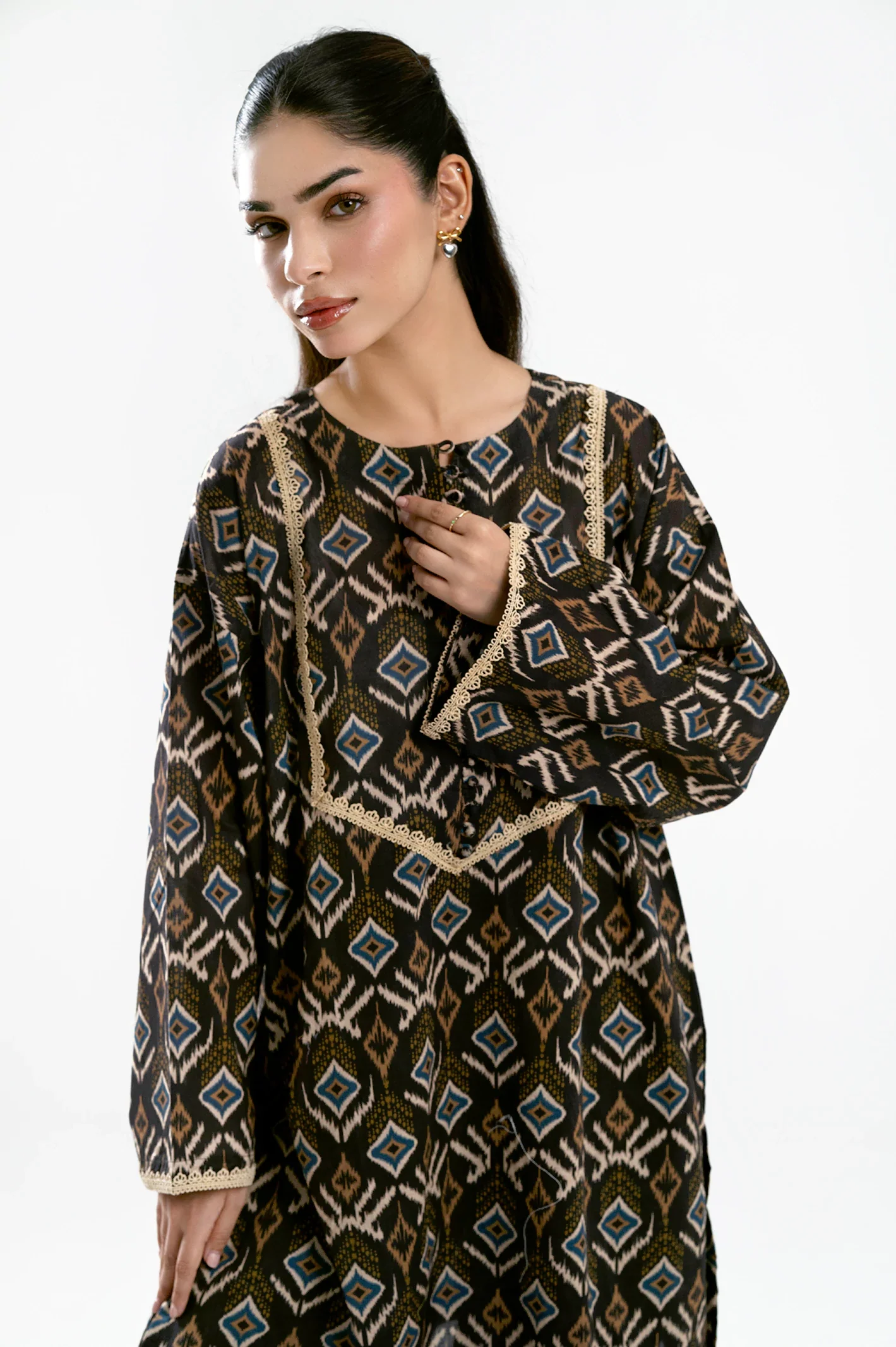 Brown Printed 2PC - Image 2