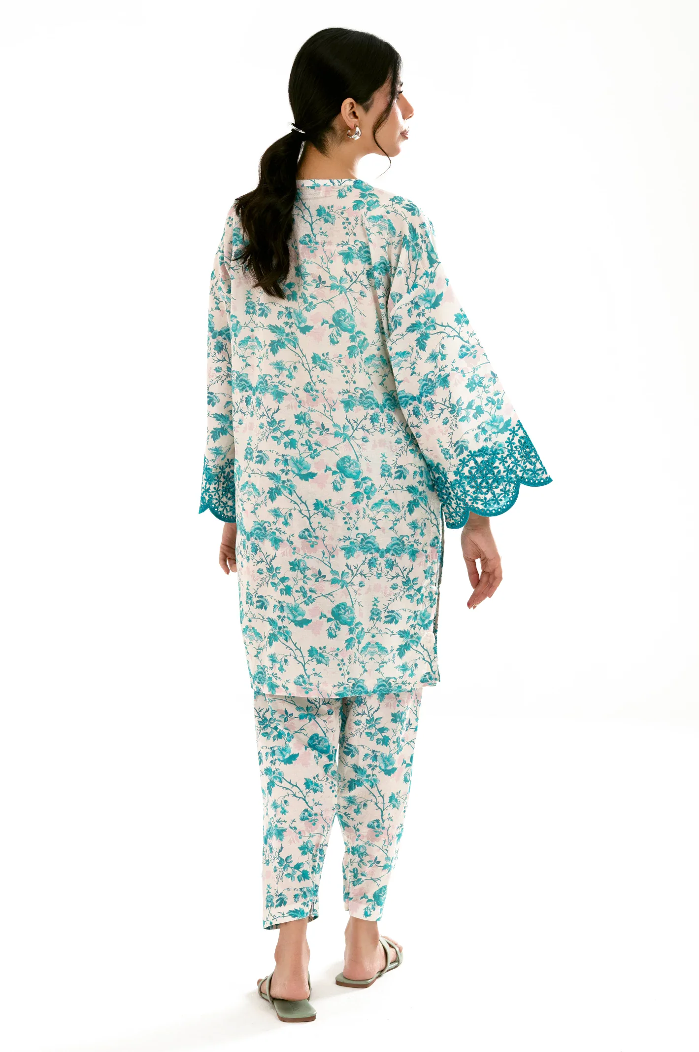 Sea Green Embroidered 2PC - Image 4