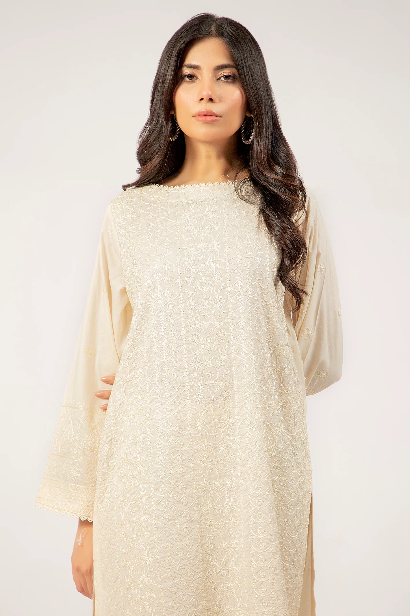 Beige Embroidered 2PC - Image 2