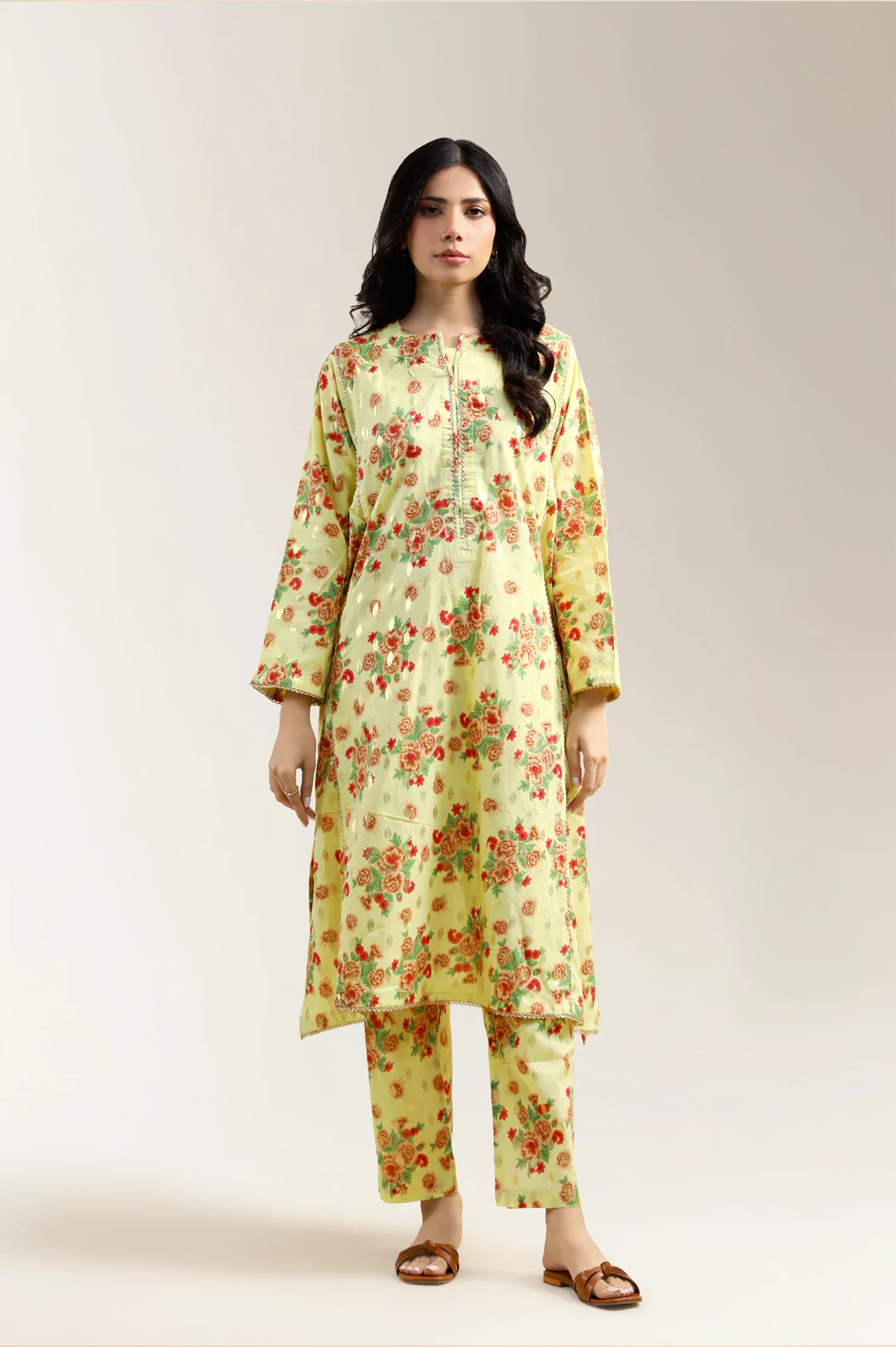 Yellow Printed 2PC