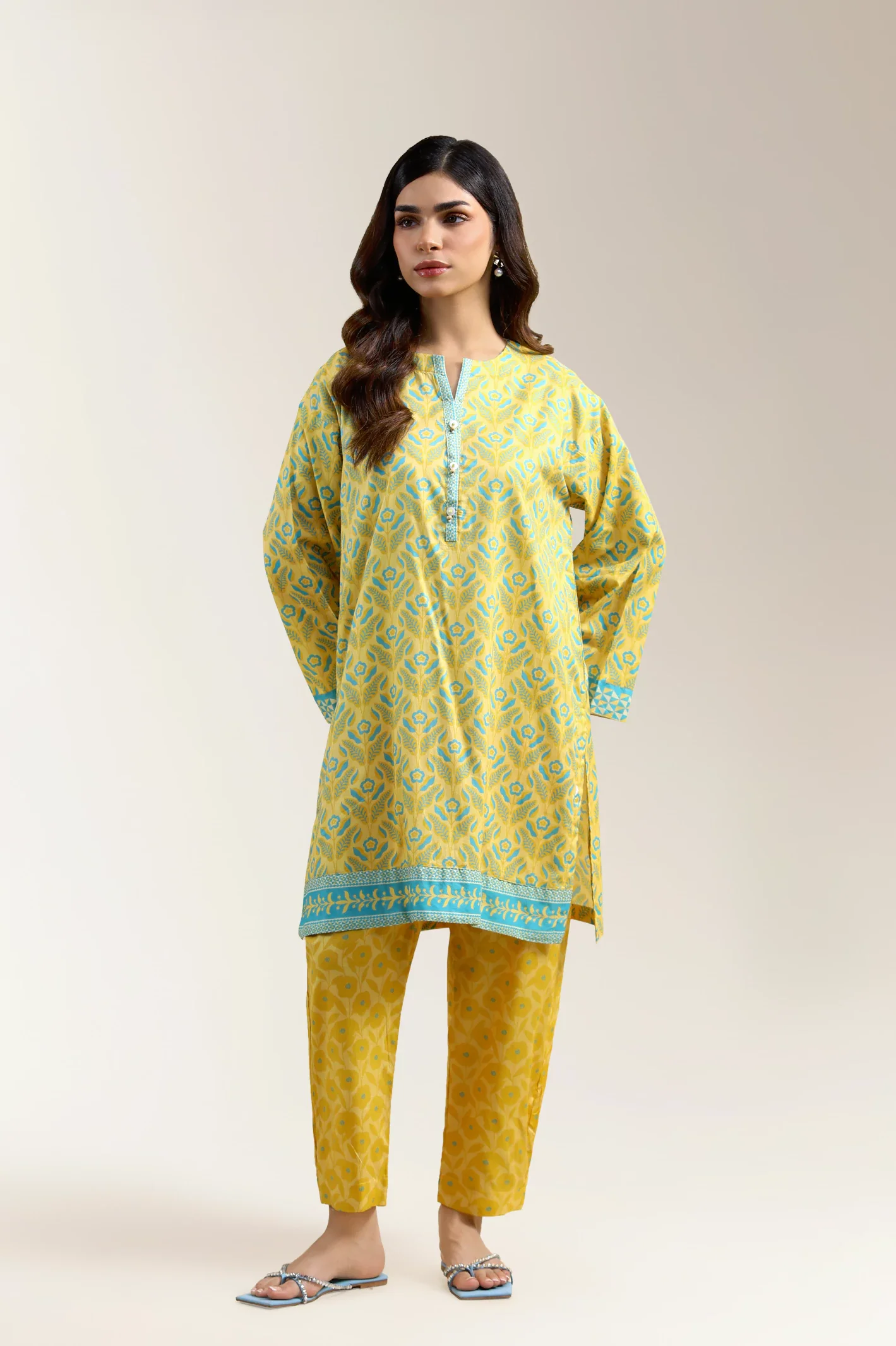 Turquoise Printed 2PC