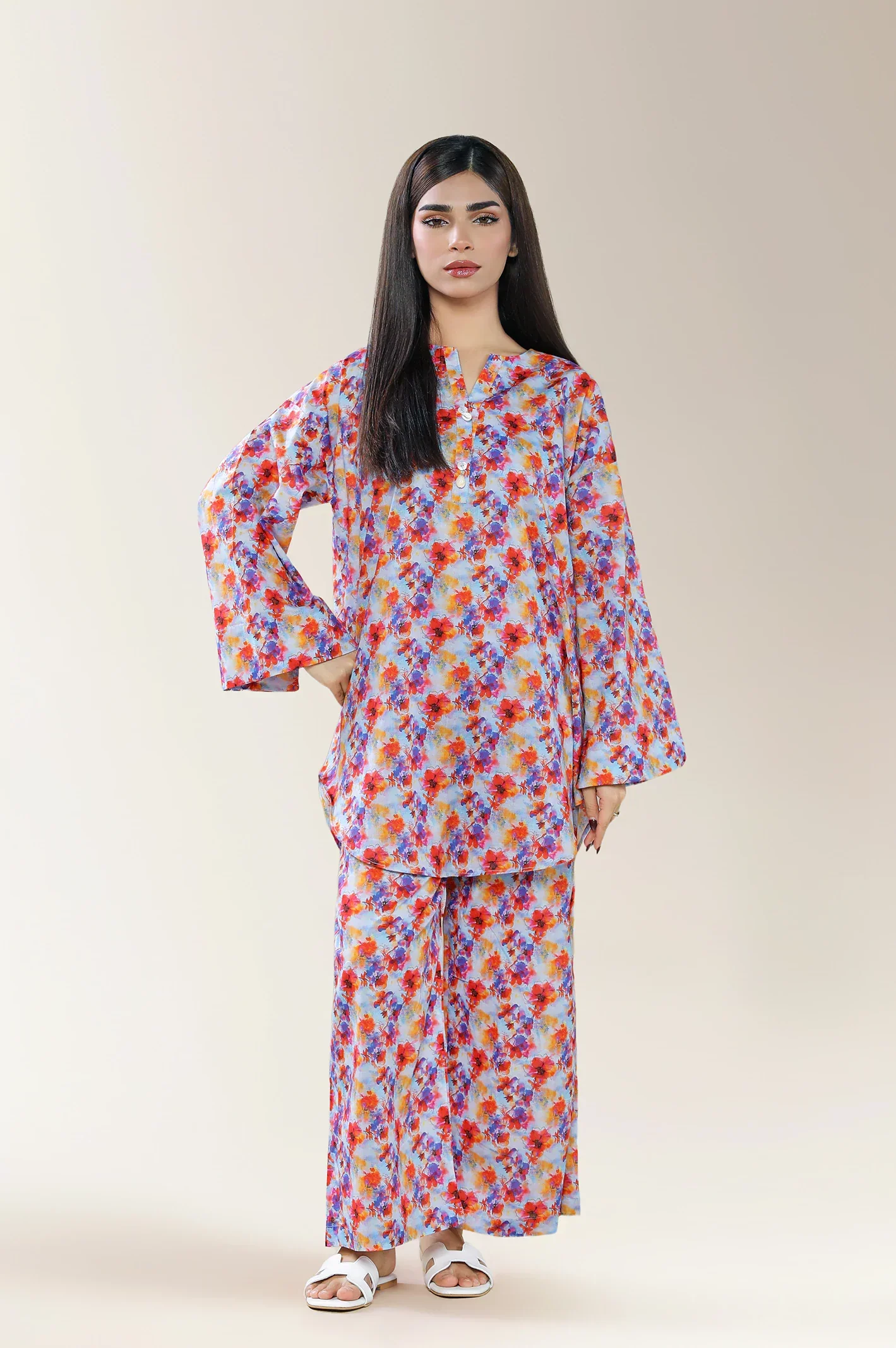 Printed Lawn Grey 2PC