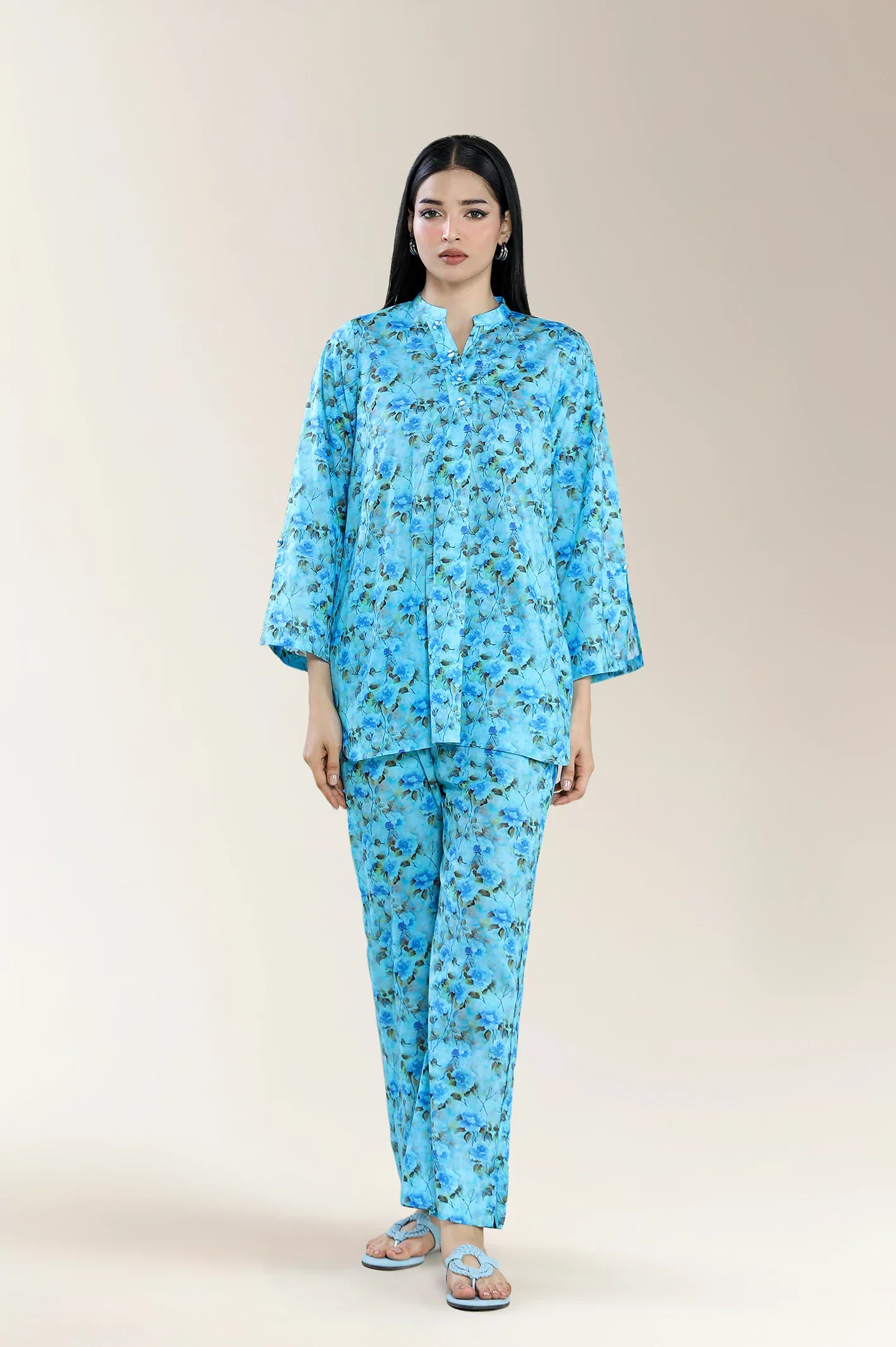 Printed Lawn Blue 2Pc