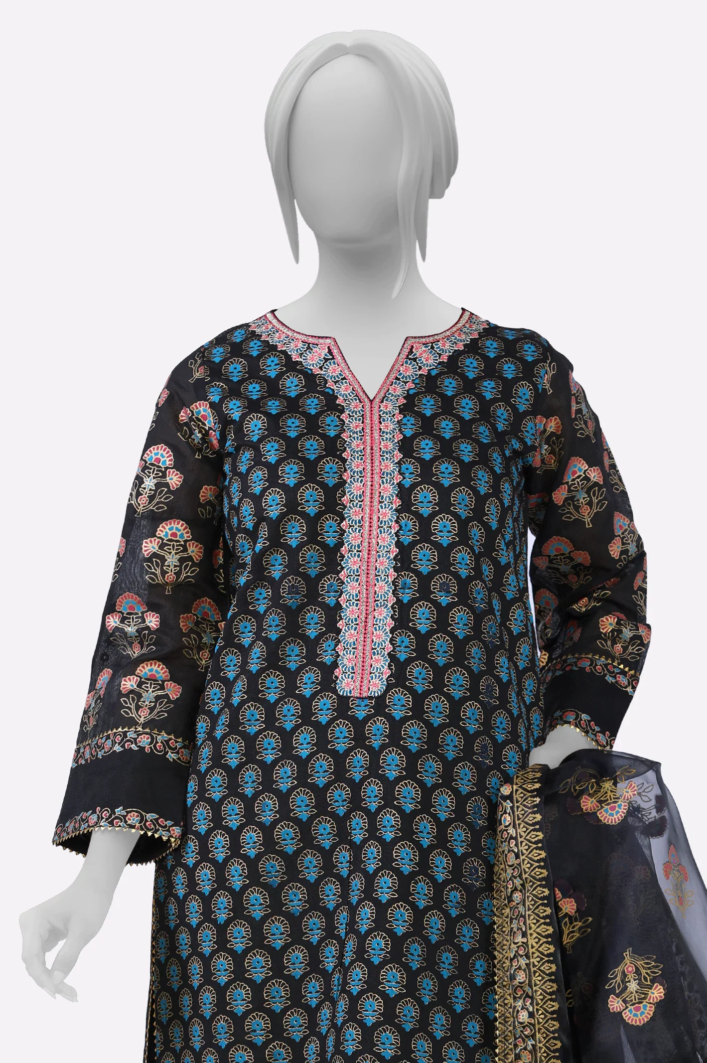 Black Embroidered 3PC - Image 2