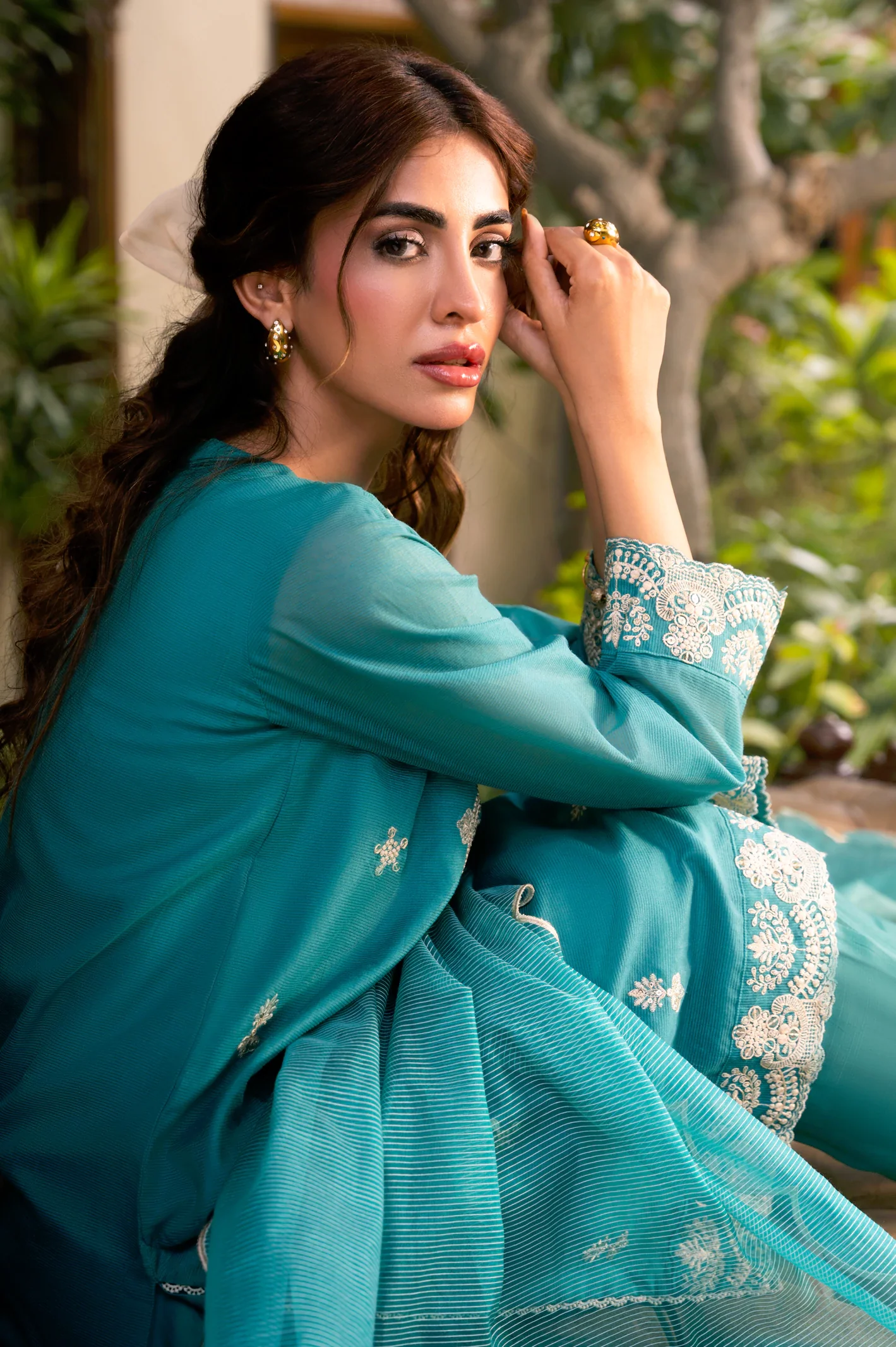 Green Embroidered 3PC - Image 4