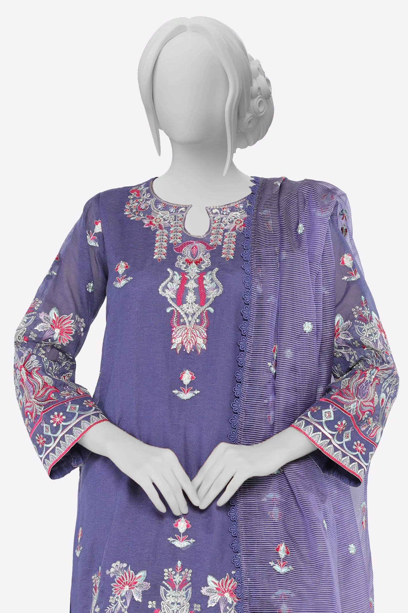 Purple Embroidered 3PC - Image 2
