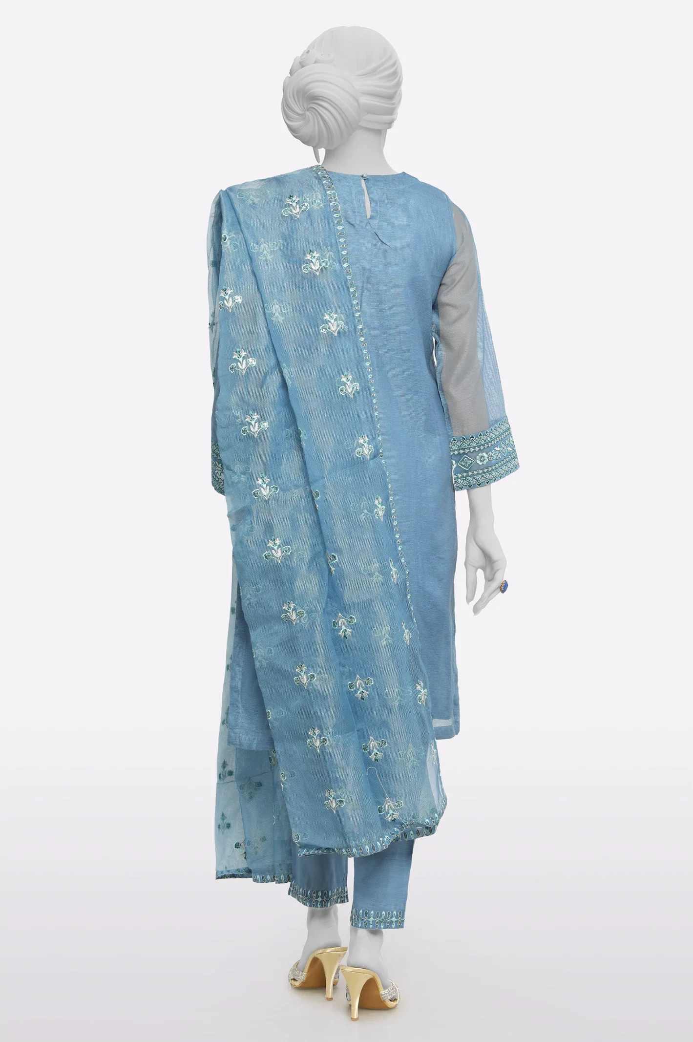 Blue Embroidered 3PC - Image 3