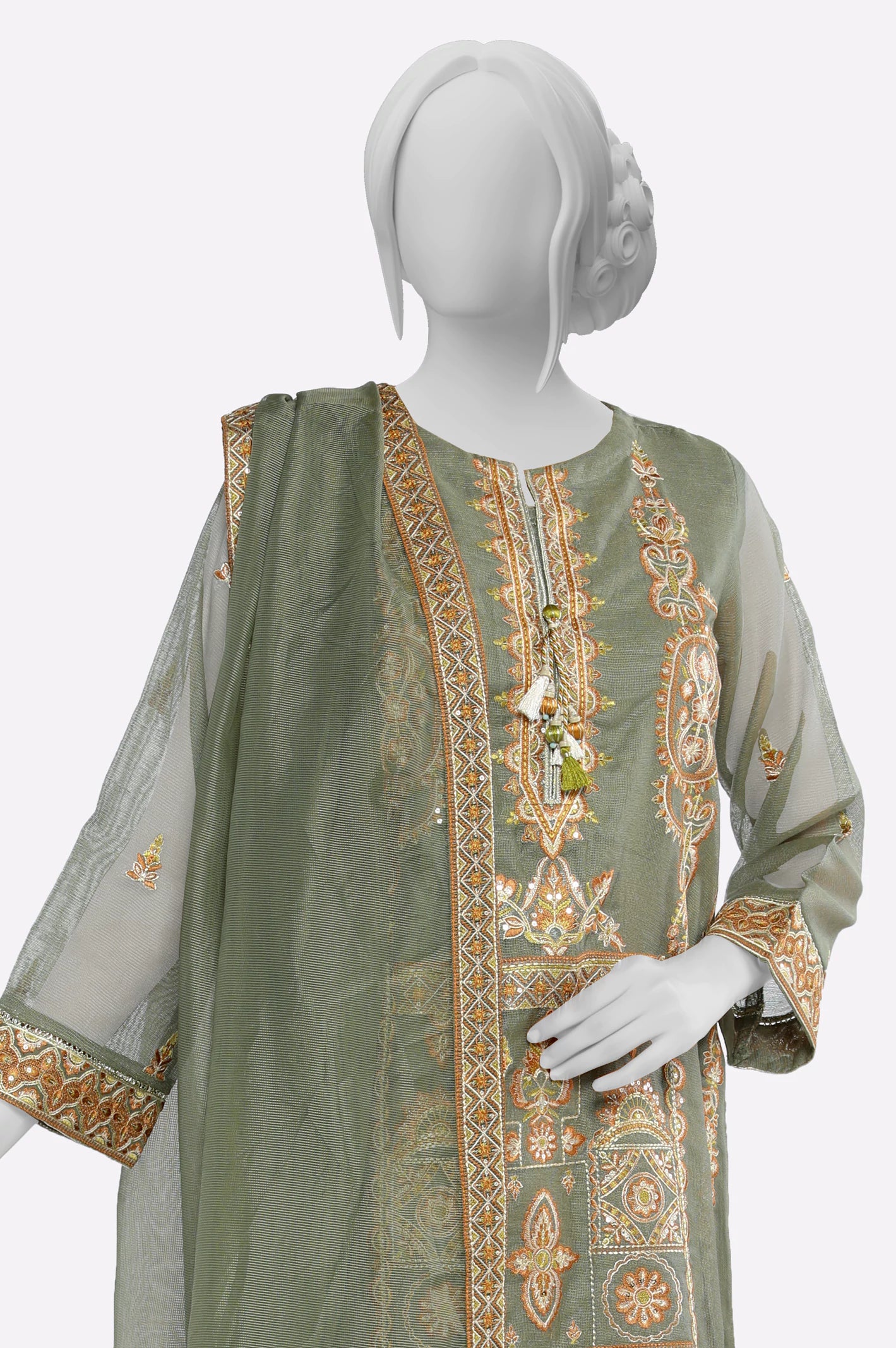 Sea Green Embroidered 3PC - Image 2
