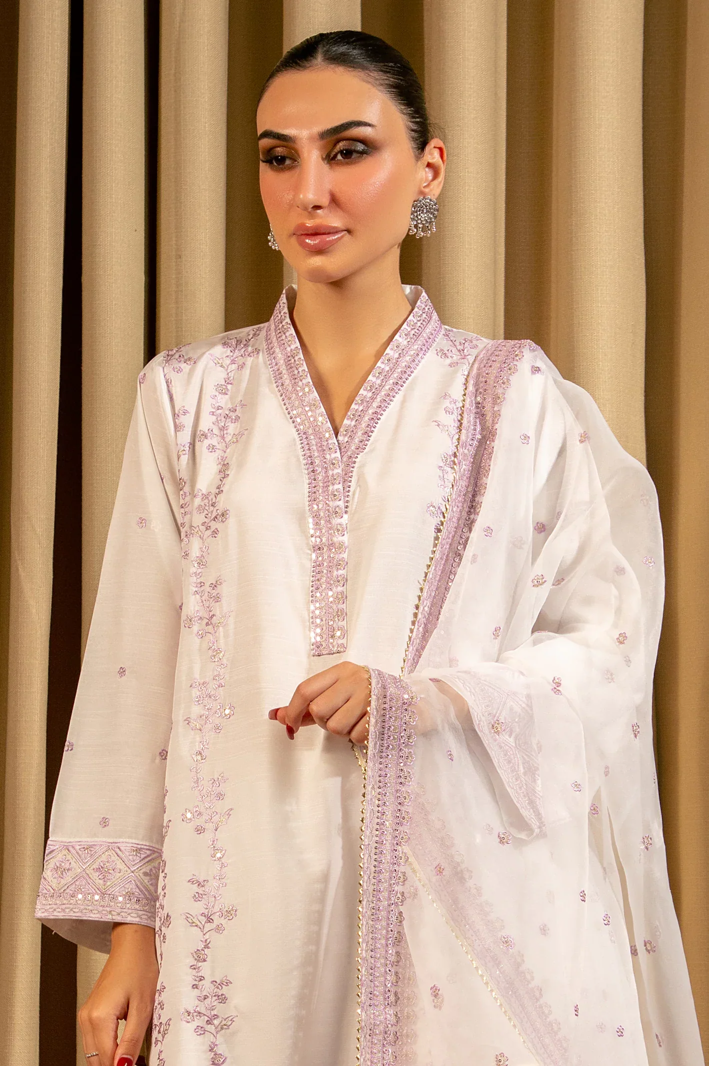 White Embroidered 3PC - Image 2