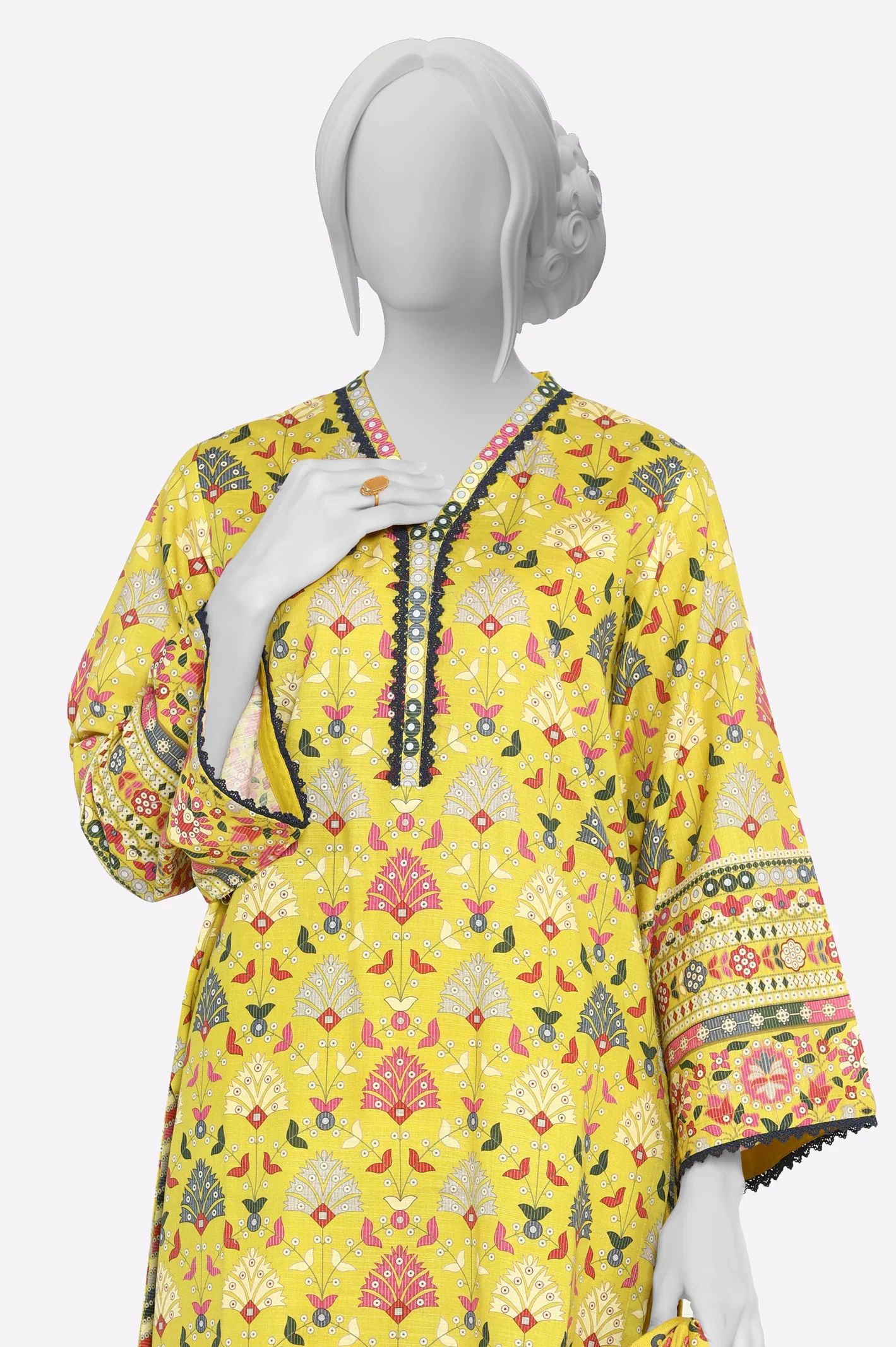 Mustard Printed 3PC - Image 2