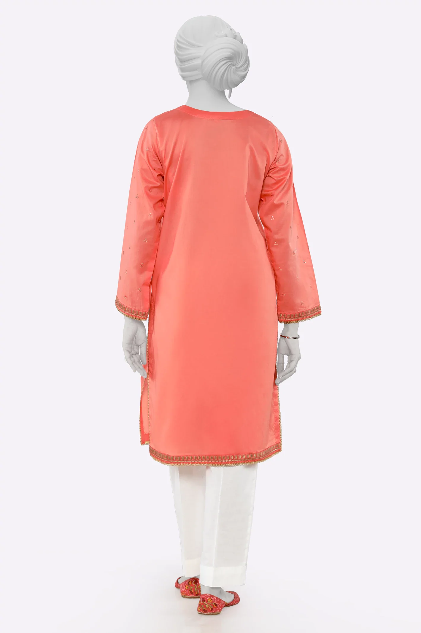Peach Embroidered Kurti - Image 3