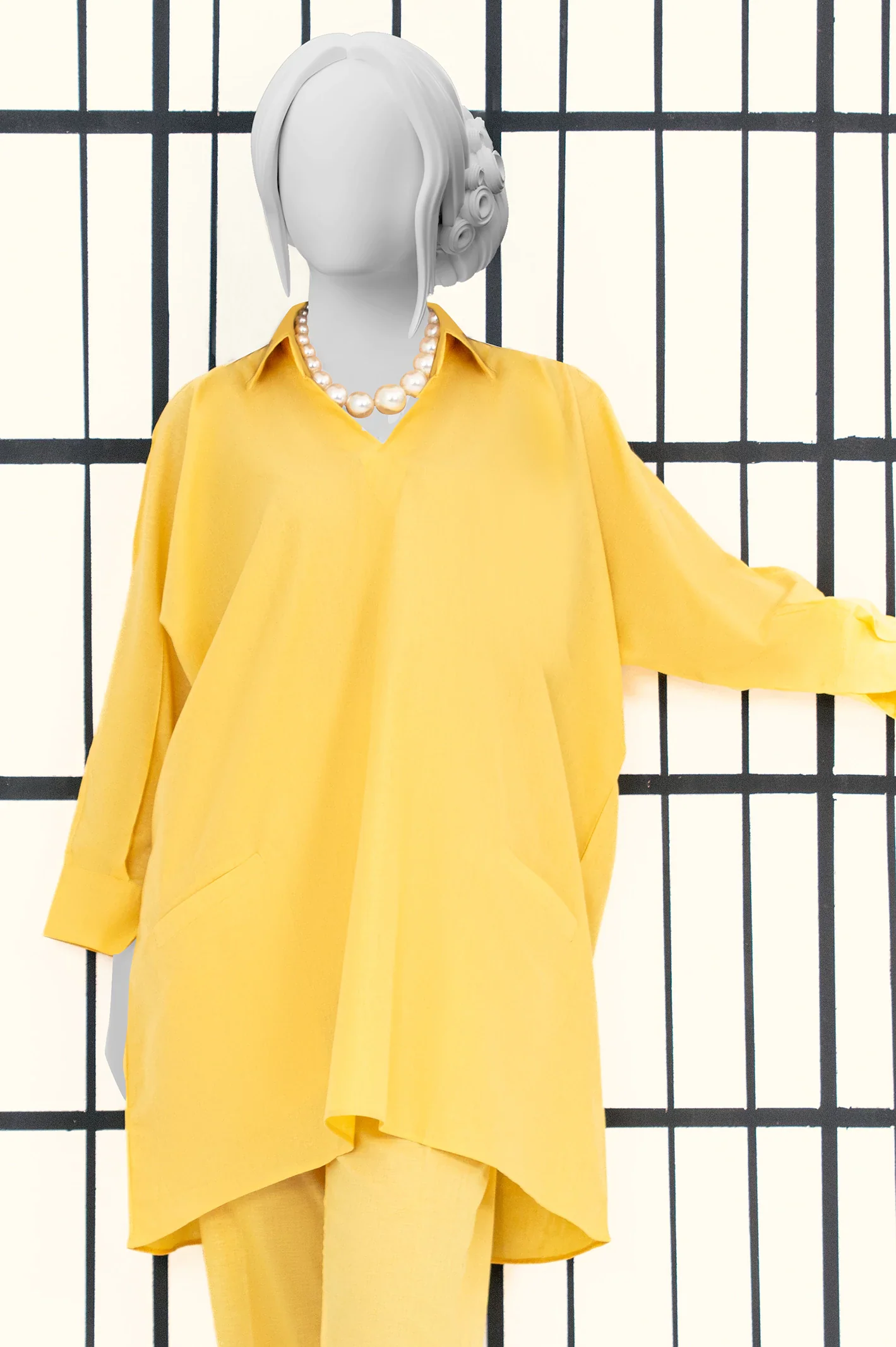 Yellow Stylised Kurti - Image 2