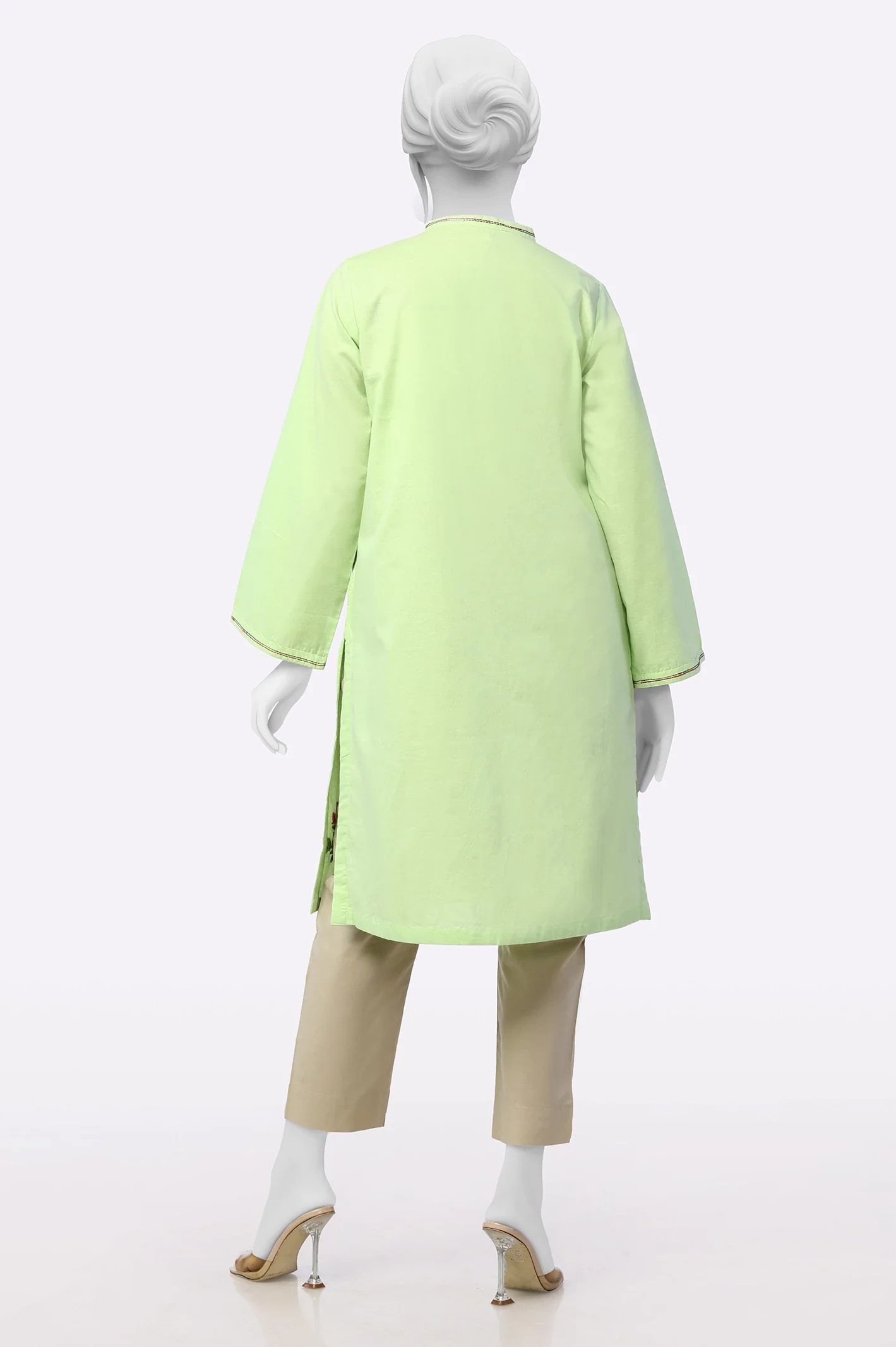 Green Embroidered Kurti - Image 3