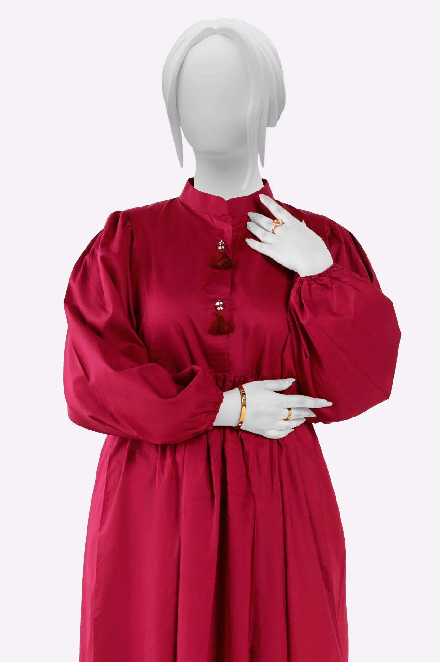 Maroon Stylised Maxi Dress - Image 2
