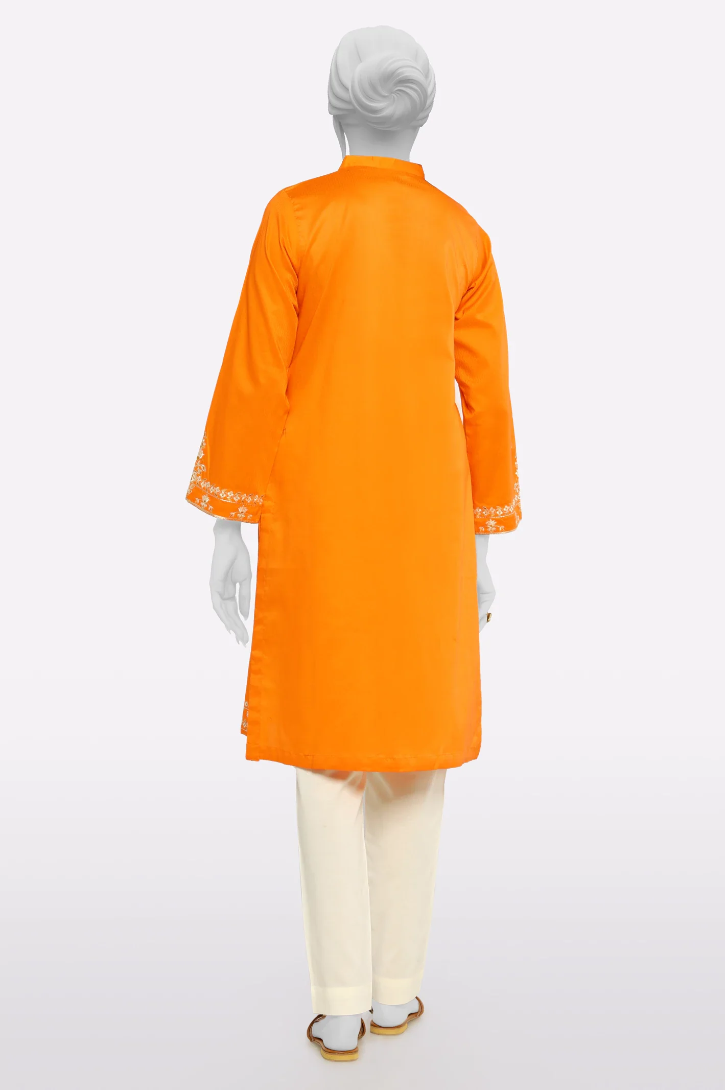 Orange Embroidered Kurti - Image 3