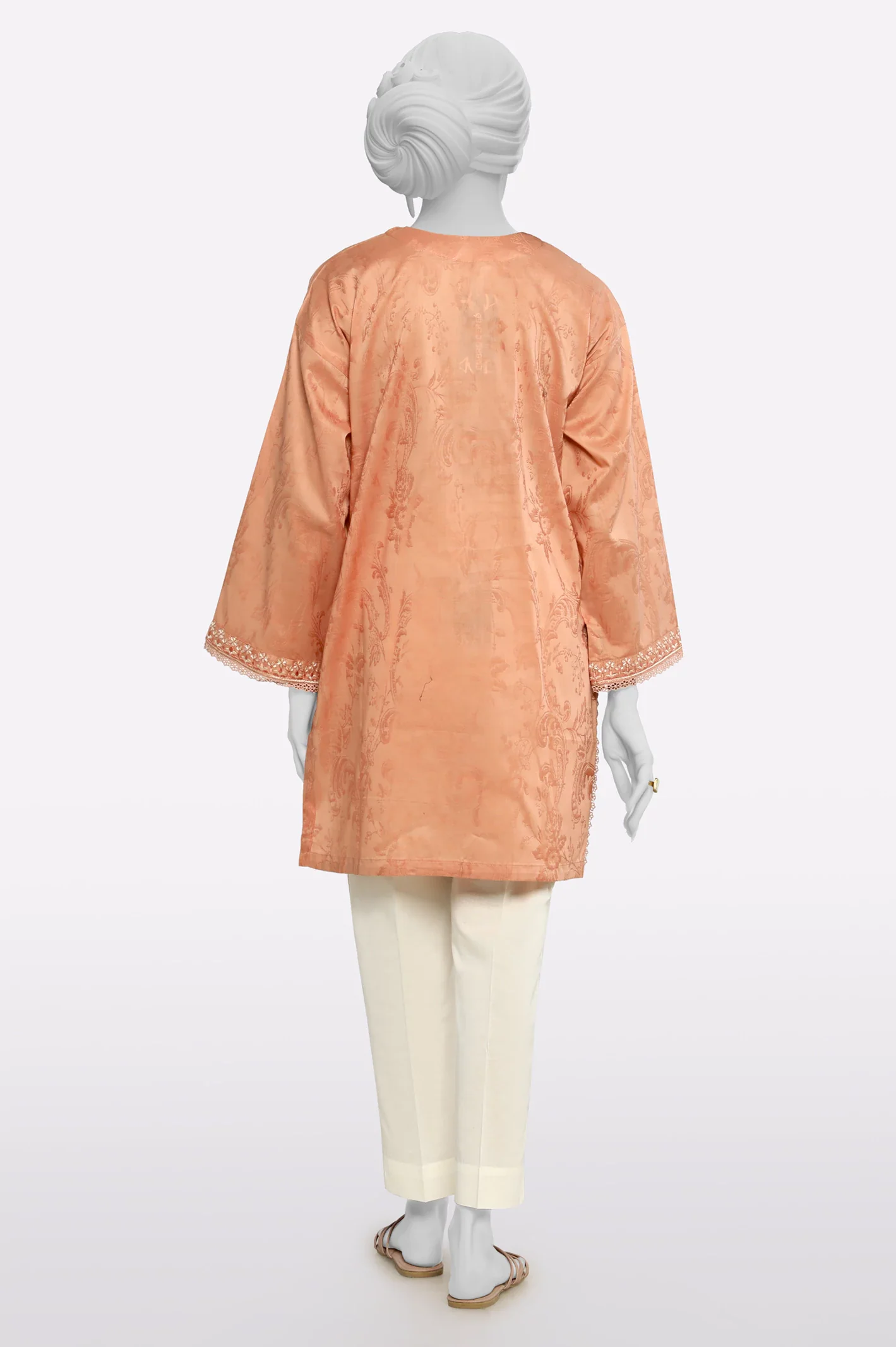 Peach Embroidered Kurti - Image 3