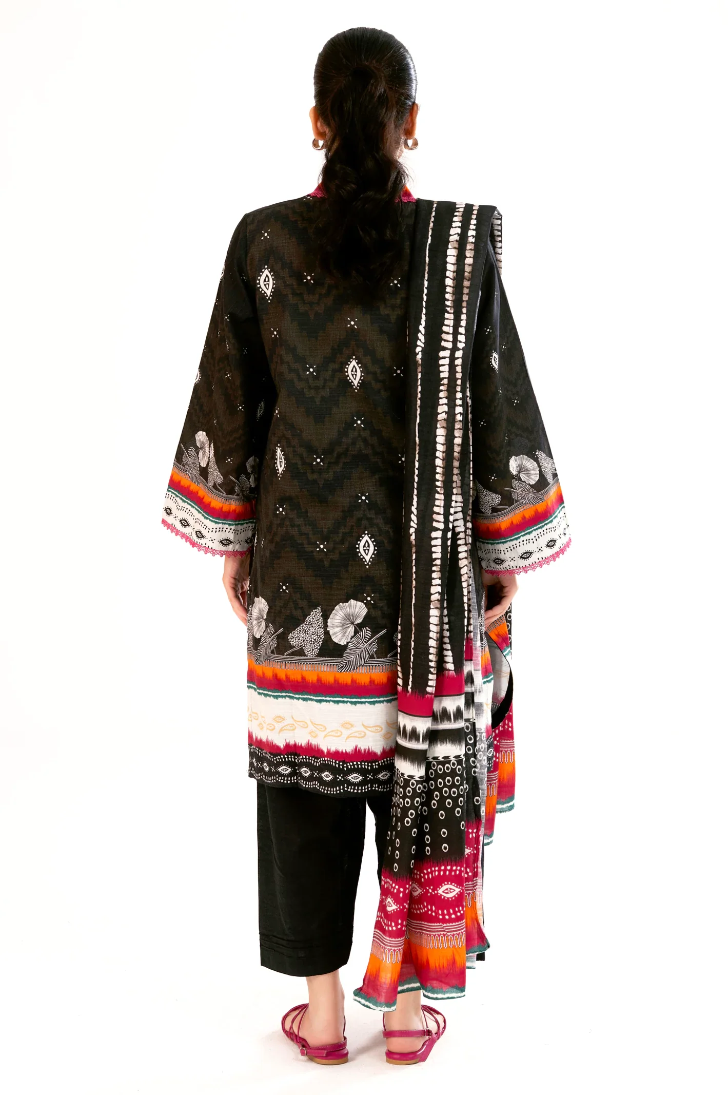 Black Printed Kurti - Image 3