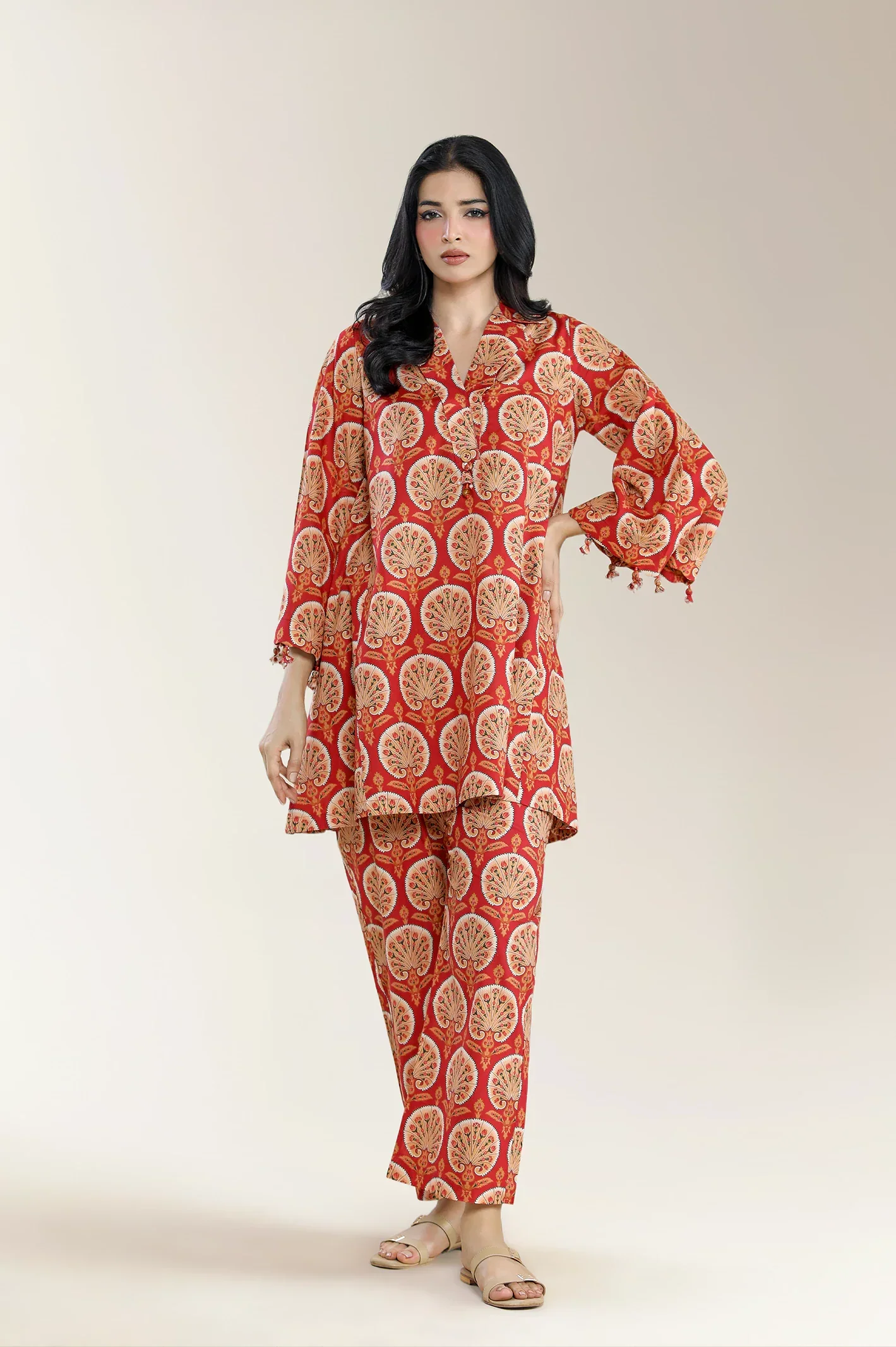 Printed Cambric Rust 2Pc