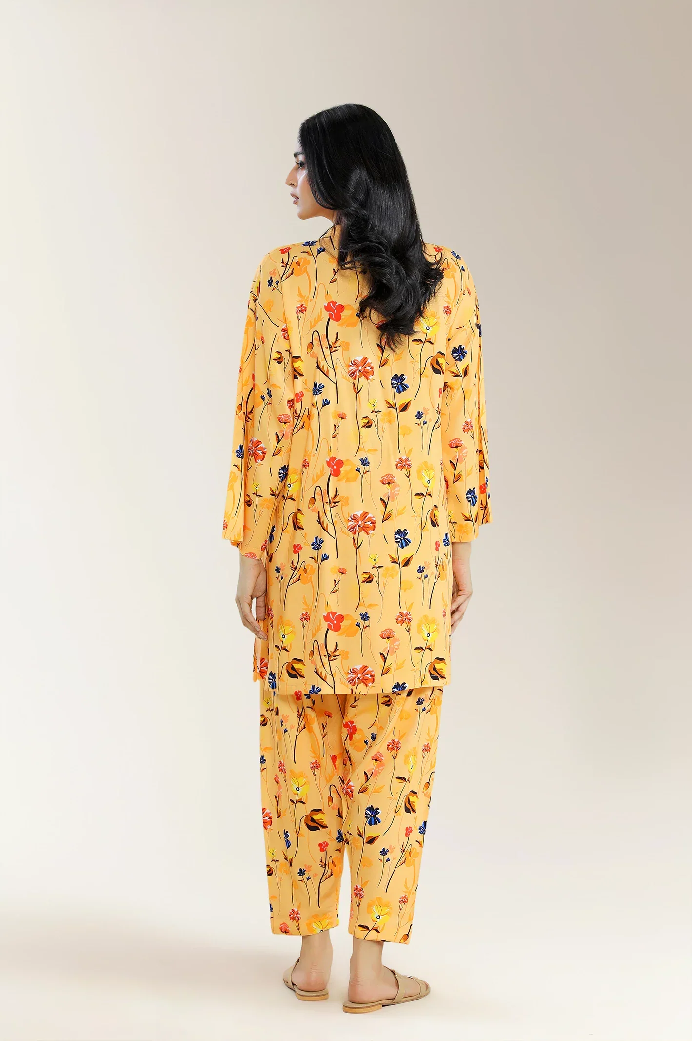 Printed Viscose Linen Coral 2PC - Image 2