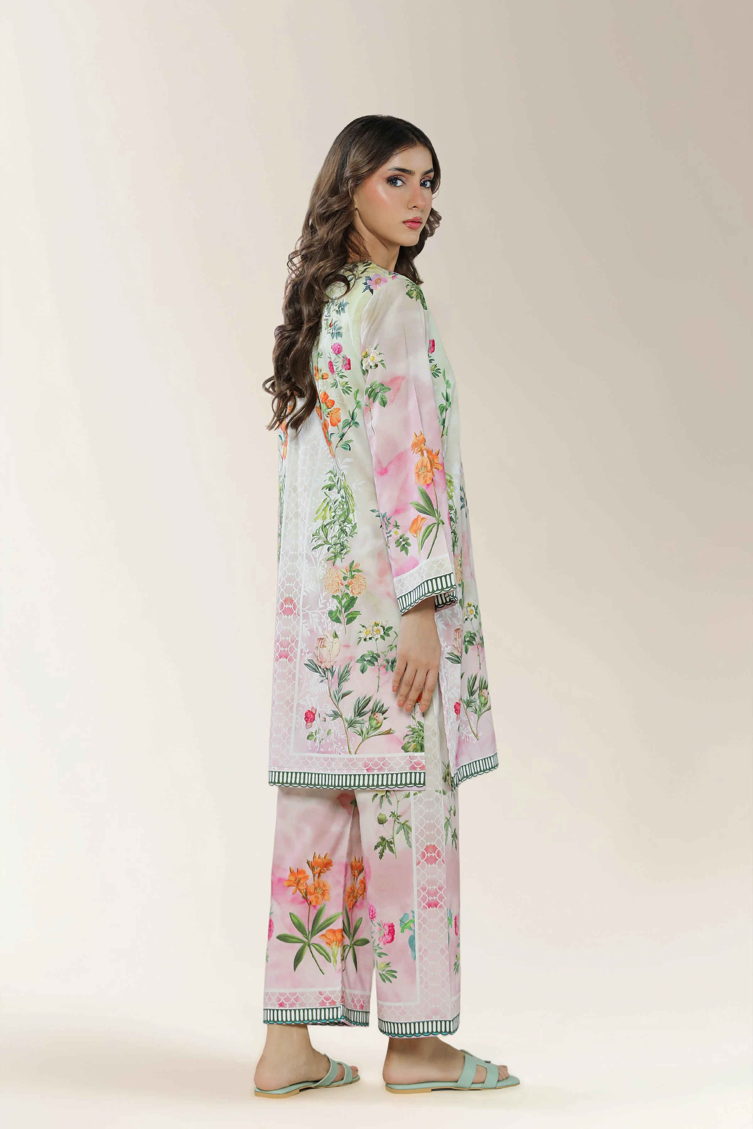 Printed Cambric Pink 2PC - Image 3
