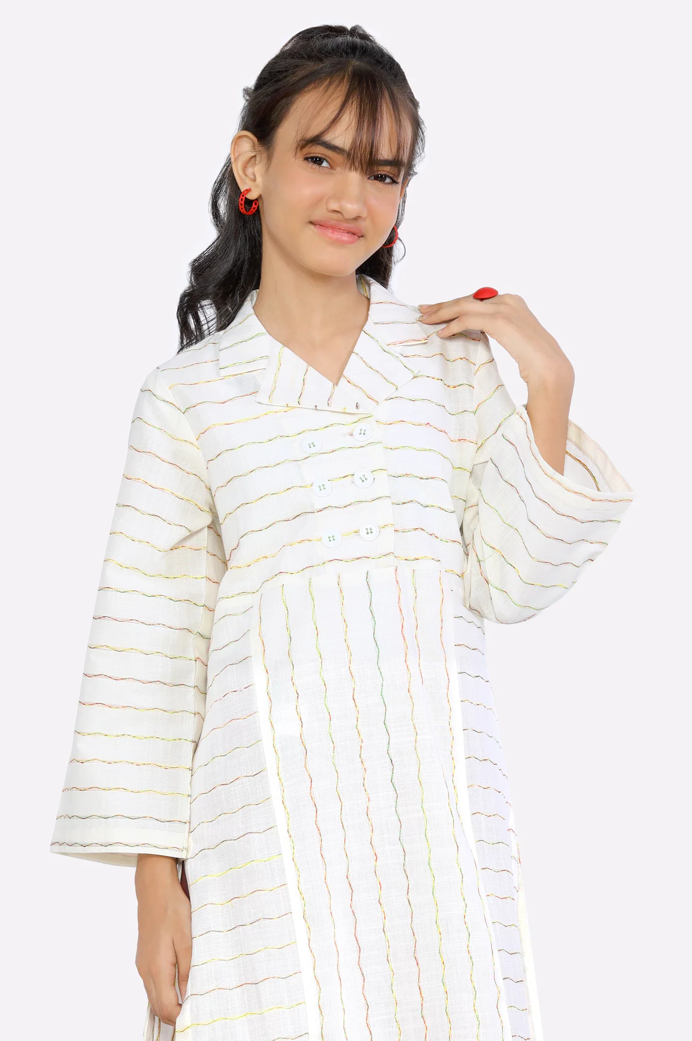 White Stylised Teens Kurti - Image 2