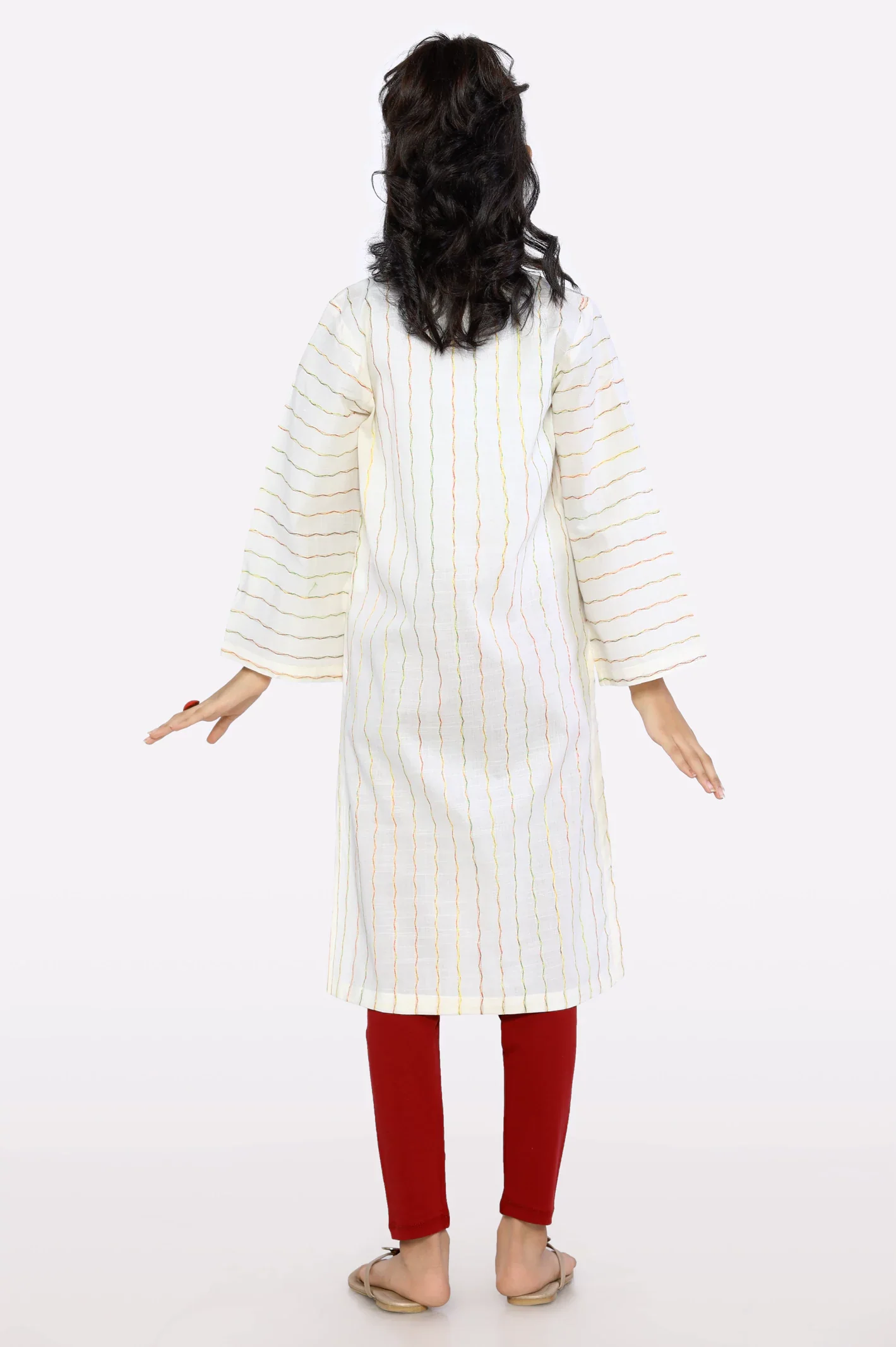 White Stylised Teens Kurti - Image 3