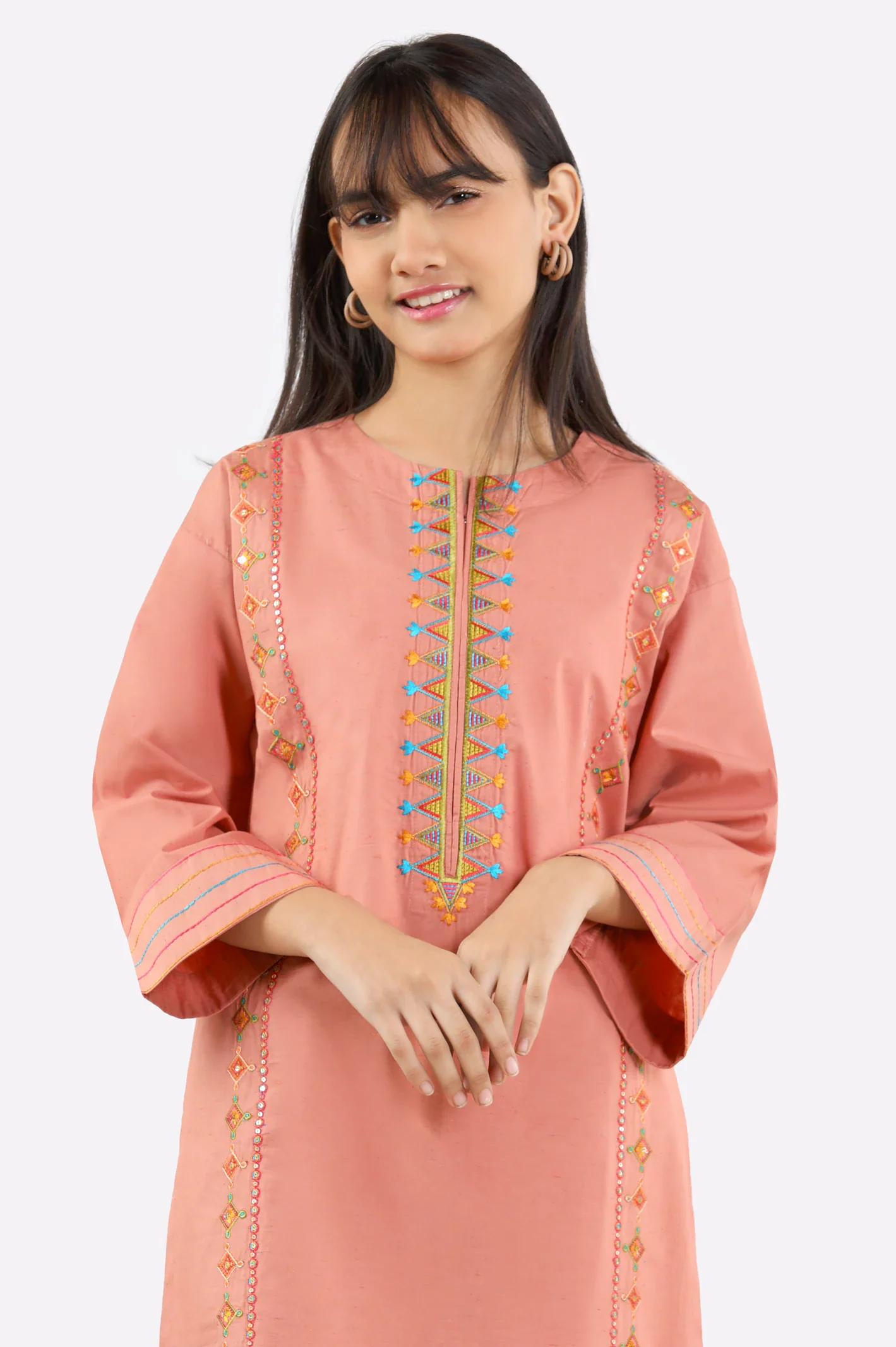 Rust Embroidered Teens 2PC - Image 2