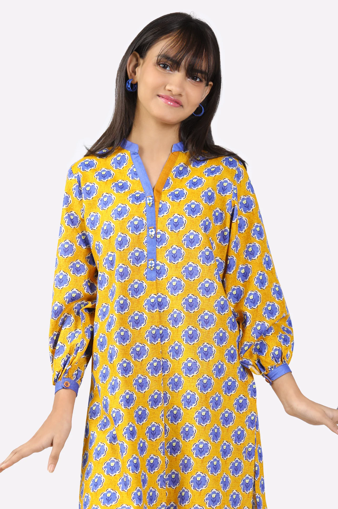 Yellow Printed Teens 2PC - Image 2