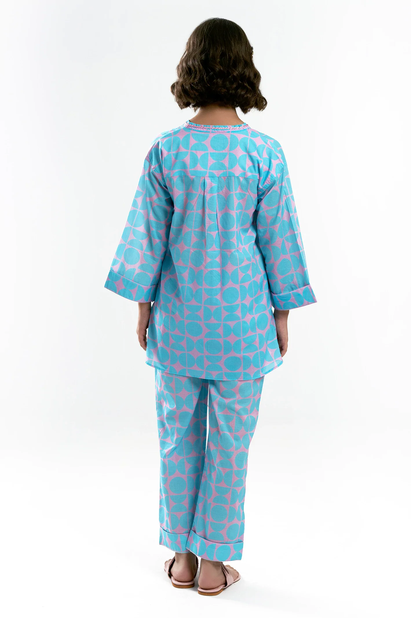 Sky Blue Printed Teens 2PC - Image 4