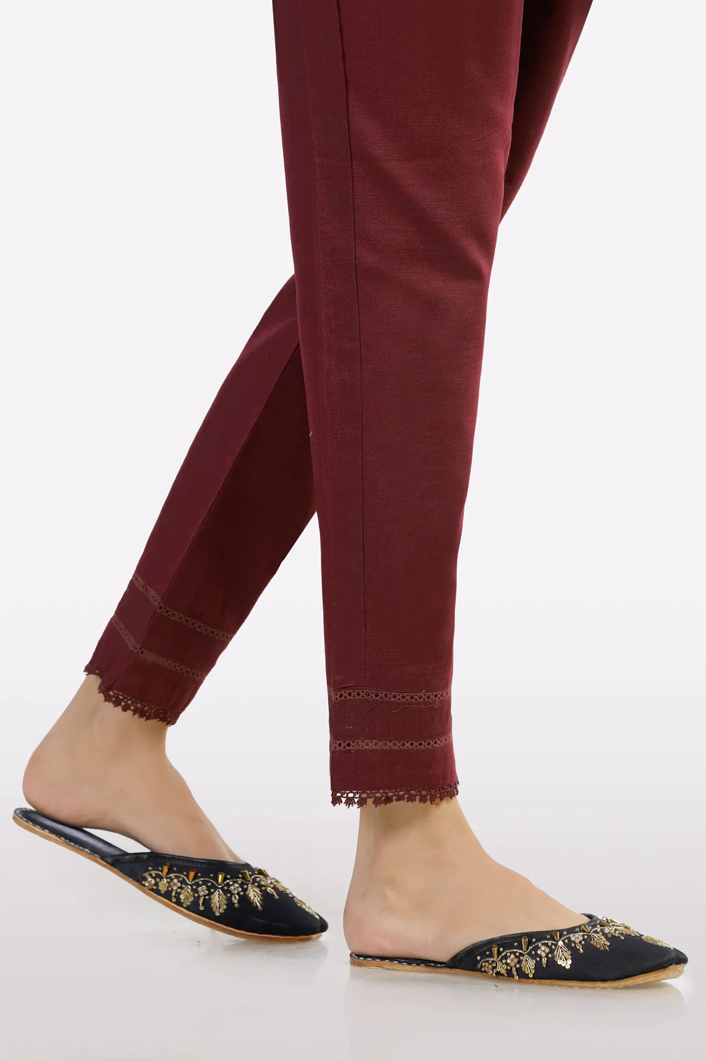 Maroon Lace Trouser - Image 2