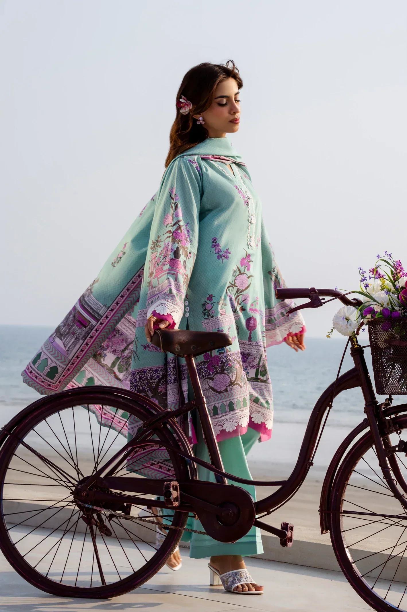 Printed Lawn-Mint Unstitched 3PC - Image 7