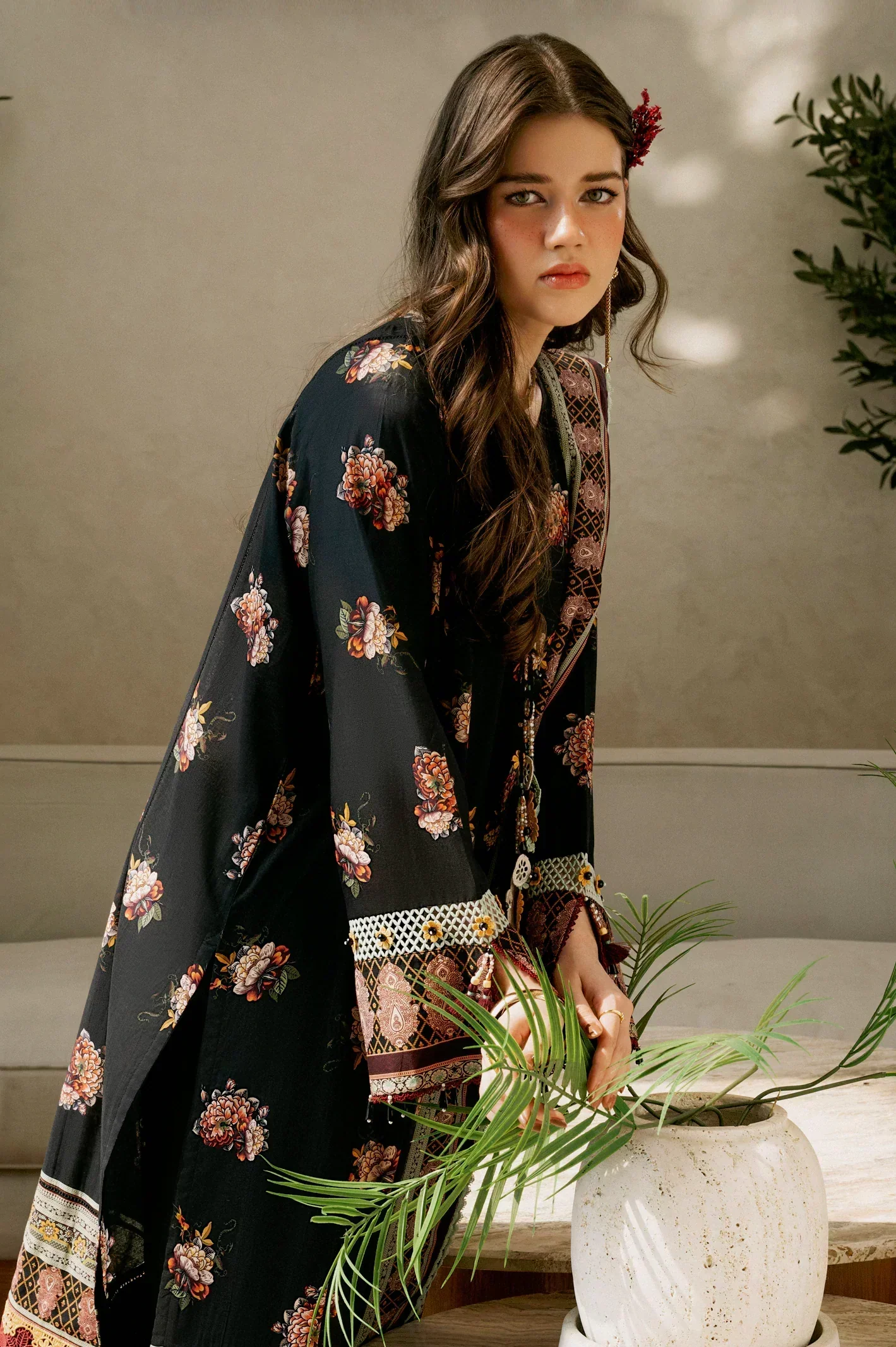 Printed Lawn-Black Unstitched 3Pc - Image 6