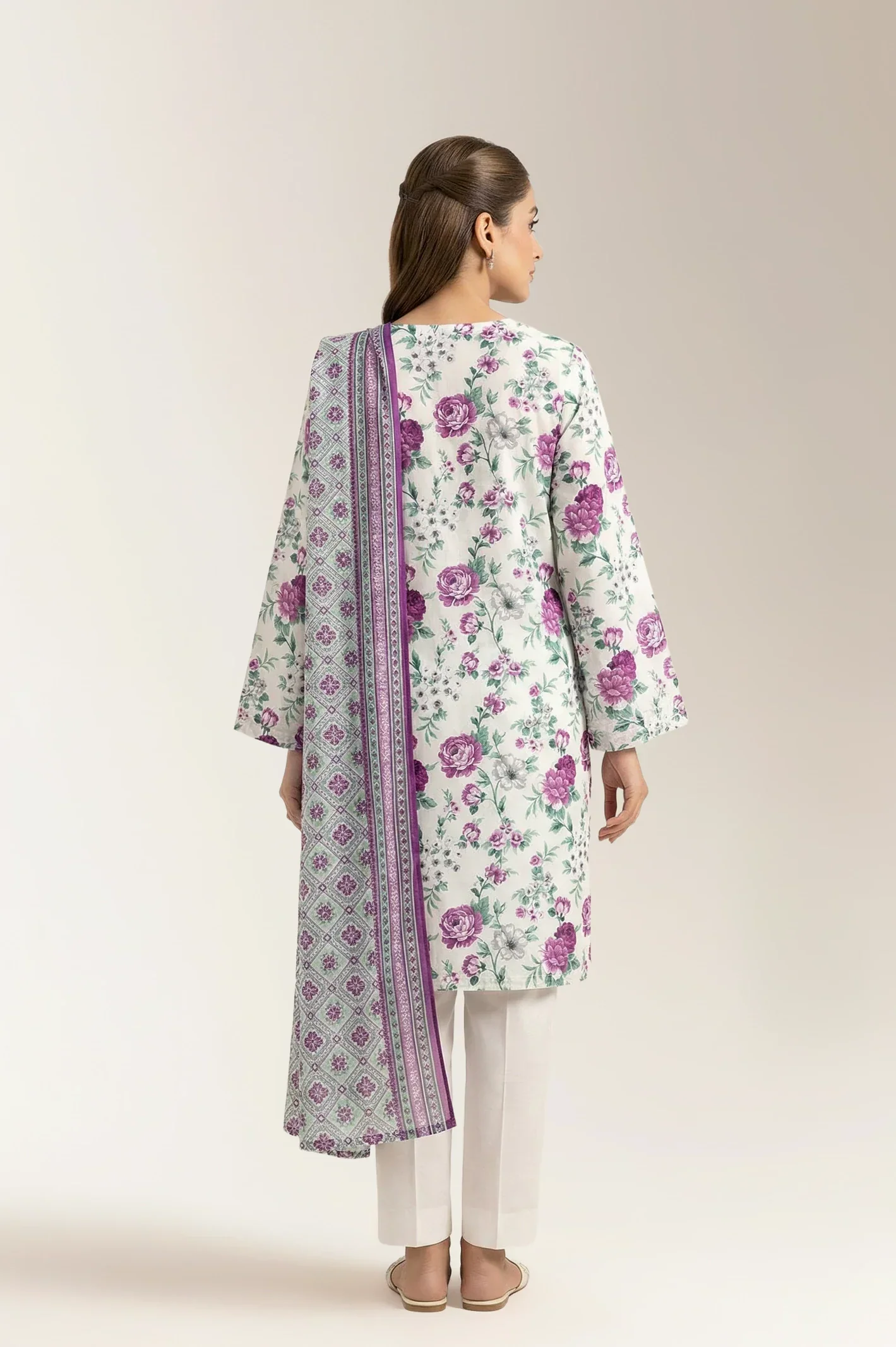 Printed Lawn-Mint Unstitched 3PC - Image 2
