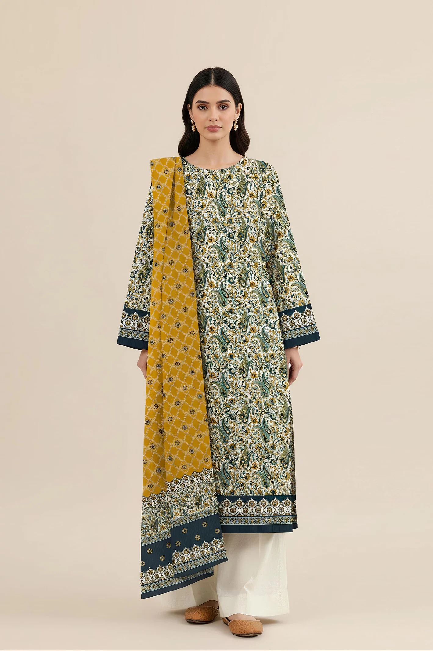 Printed Unstitched 3PC