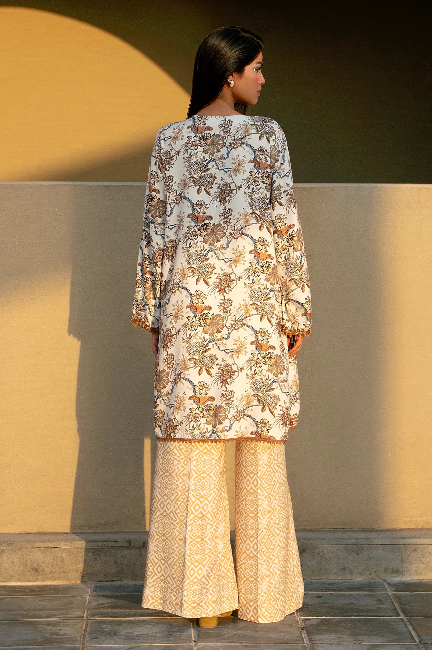 Brown Embroidered Unstitched 2PC - Image 5